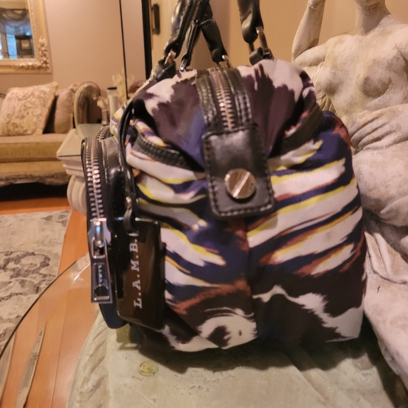 L.A.M.B. by Gwen Stefani Ikat Nylon Leather Satchel Luxury Designer Bag #589 - Picture 13 of 13
